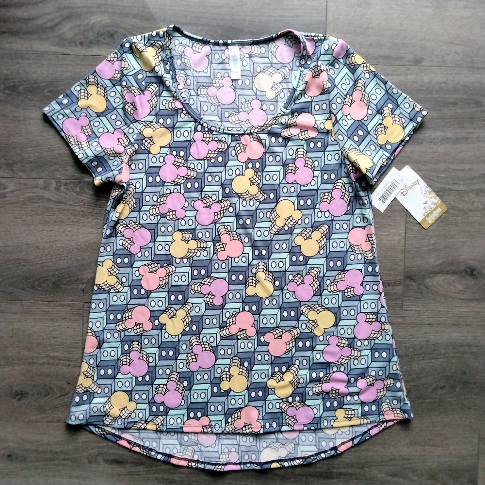 NWT LuLaRoe Disney Mickey Mouse Cube Tunic Shirt Top Size S